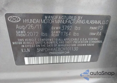 2012 Hyundai Elantra Gls from USA, damaged, VIN 5NPDH4AE8CH101130